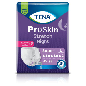 TENA Stretch ProSkin Super Night – pieluchomajtki na rzepy na noc dla dorosłych na nietrzymanie moczu