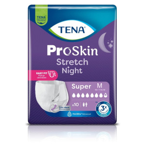 TENA Stretch ProSkin Super Night – pieluchomajtki na rzepy na noc dla dorosłych na nietrzymanie moczu
