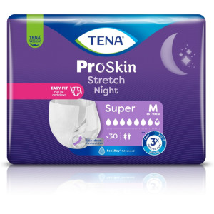 TENA Stretch ProSkin Super Night – pieluchomajtki na rzepy na noc dla dorosłych na nietrzymanie moczu