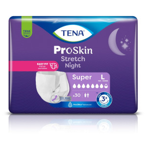 TENA Stretch ProSkin Super Night – pieluchomajtki na rzepy na noc dla dorosłych na nietrzymanie moczu