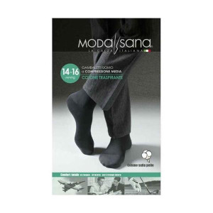 GLORIA MED SpA Calze contenitive a compressione graduata ModaSana gambaletto unisex 140 denari colore antracite per benessere e circolazione delle
