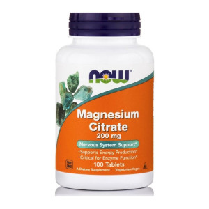 Now Magnesium Citrate 200 Mg - Vegetarian 100 Tabs