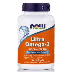 Now Omega-3 Ultra (75%! Molecularly Distilled, 500 Mg Epa & 250 Mg Dha Per Softgel) - 90 Softgels
