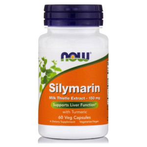 Now Milk Thistle/Silymarin 150 Mg (80% + Turmeric Base) - 60 Vcaps