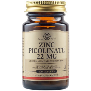Solgar Zinc Picolinate 22Mg Tabs 100S