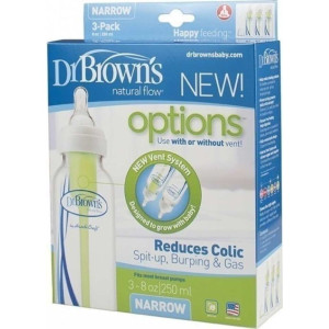 Dr.Brown'S Μπιμπερό Πλαστικό Options+ (Σ.Λ.) 250 Ml (3 Τεμ.)