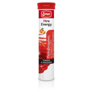 Lanes Xtra Energy 20 αναβράζοντα δισκία Orange Grapefruit