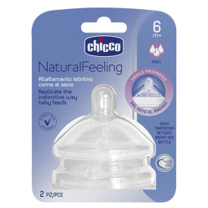 Chicco Θηλη Σ  Nat.Feel.  6Μ+ Γρηγ. Ροη (2Τμχ)