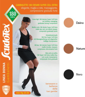 Scudotex 837 Καλτσάκι Kάτω Γόνατος Κλειστά Δάχτυλα (23-26 mmHg) 180DEN Super Cell Extra Daino