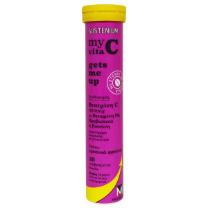 Menarini Sustenium My Vita C Βιταμίνη C 1000mg με Βιταμίνη D3, Πρεβιοτικά, Ρουτίνη & Γεύση Τροπικά Φρούτα, 20eff. tabs
