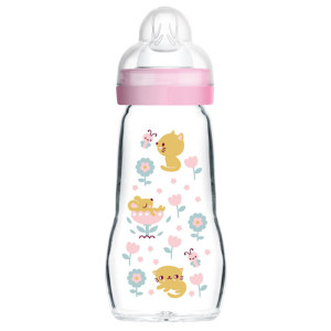 Mam Μπιμπερό Γυάλινο Feel Good Θηλή Σιλικόνης 2m+ 260ml 375S 9001616692956