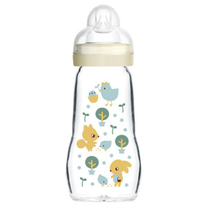 Mam Μπιμπερό Γυάλινο Feel Good Θηλή Σιλικόνης 2m+ 260ml 375S 9001616692956