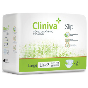 Cliniva Slip Πάνες Ακράτειας Ενηλίκων Large Νο3 21 Τεμάχια
