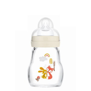 Mam Μπιμπερό Γυάλινο Matt Feel Good + Θηλή Σιλικόνης 0m+ 170ml