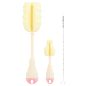 Kikka Boo Bottle cleaning brush set 3 pcs PINK