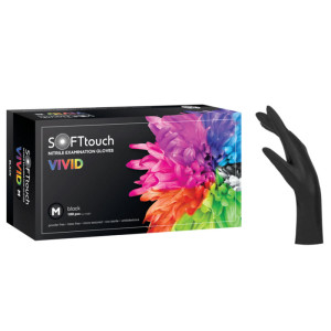 Soft Touch Vivid Γαντια Νιτριλίου Μιας Χρήσης Χωρίς Πούδρα Μαύρα 100τμχ