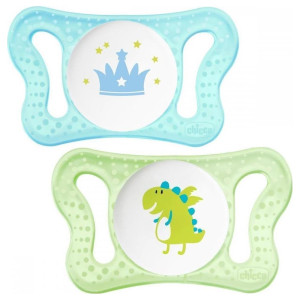 Chicco Πιπίλα PhysioForma Micro Aγόρι 0-2m Little Prince με Θήκη (2τμχ)
