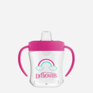 Dr.Brown'S Κύπελλο 180ml Μαλακό Στόμιο Με Καπάκι Και Λαβές 6m+
