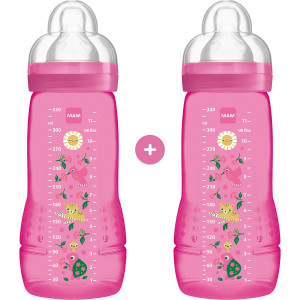 Mam Μπιμπερό Easy Active Baby Bottle Θηλή Σιλικόνης 330Ml 4+ Μηνών (2Τμχ) (365S)