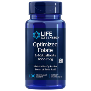 Life Extension Optimized Folate L-Methylfolate 1700 mcg DFE 100 veg tabs