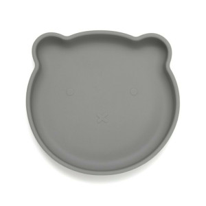 Petit Monkey Πιάτο Σιλικόνης Bear Pewter Green