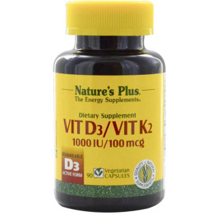 Natures Plus Vit.D3/ Vit.K2, 90Vcaps