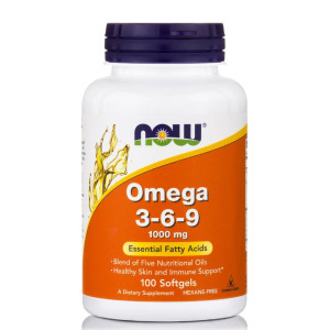Now Omega 3-6-9 1000 Mg, (Flax, Primrose, Canola, Pumkin & Black Currant) - 100 Softgels