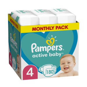 Pampers Active Baby No4 Monthly Pack 1x180 Msb (9-14kg)