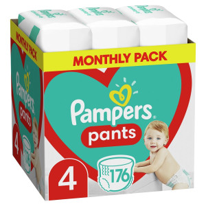 Pampers Pants No4 Monthly Pack 1x176 Msb (9-15Kgr)