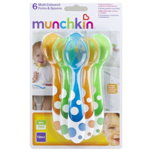 Munchkin 6  Multi-Coloured  Forks And Spoons