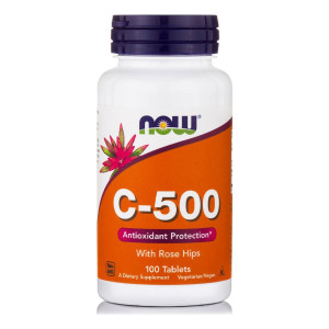 Now C-500 W/ Rose Hips & Bioflavonoids, 100 Tabs