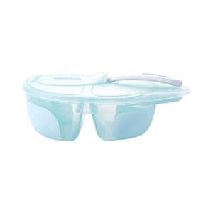 Kikka Boo Μπωλ φαγητού με δύο θήκες και ένα σκεύος Two Compartment Bowl With Spoon Tasty Blue