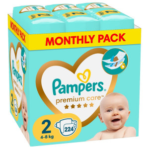 Pampers Πάνες Premium Care No2 Monthly Pack 1x224 (4kg-8kg)