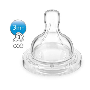 Philips Avent Θηλές Σιλικόνης 3 Οπών (2 Τεμάχια)