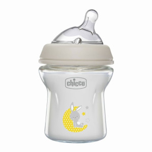 Chicco Μπιμπερό Γυάλινο Vetro Glass Natural Feeling Θηλή Σιλικόνης 150ml  (A50-81211-30)