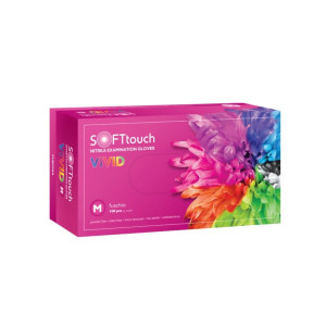 Soft Touch Vivid Γαντια Νιτριλίου Μιας Χρήσης Χωρίς Πούδρα Φούξια 100τμχ