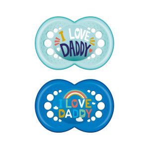 Mam Πιπίλα I Love Daddy Σιλικόνης 16+ Μηνών Αγόρι (2Τμχ) 265SB1