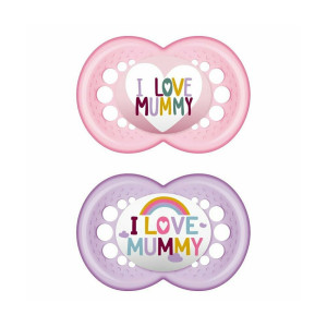 Mam Πιπίλα I Love Mummy Σιλικόνης 16+ Μηνών Κορίτσι (2Τμχ) 265SG1