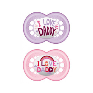 Mam Πιπίλα I Love Daddy Σιλικόνης 16+ Μηνών Κορίτσι (2Τμχ) 265SG2