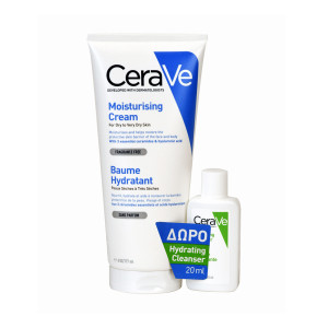 CeraVe Promo Ενυδατική Κρέμα για Ξηρό Δέρμα 177ml & Δώρο Hydrating Cleanser Κρέμα Καθαρισού 20ml