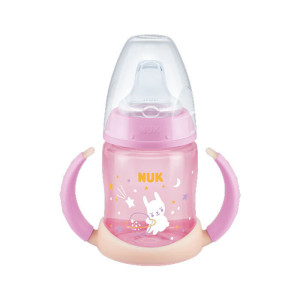 Nuk Μπιμπερό First Choice+ Πλαστικό 150Ml Εκπαιδευτικό Με Στόμιο Σιλικόνης & 2 Λαβές Night