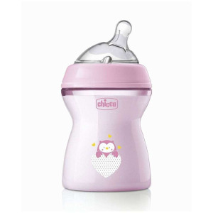 Chicco Πλαστικό Μπιμπερό 250ml Με Θηλή Σιλικόνης 2+Μ l Feeling A60-81323-10 Ροζ