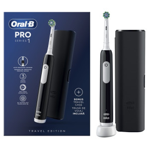 Oral-B Pro Series 1 Black  Ηλεκτρική Οδοντοβουτσα Με Θήκη Ταξιδίου
