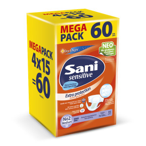 Sani Ανοιχτές Πάνες Ακράτειας Medium No2 Monthly Pack 60 Τεμάχια