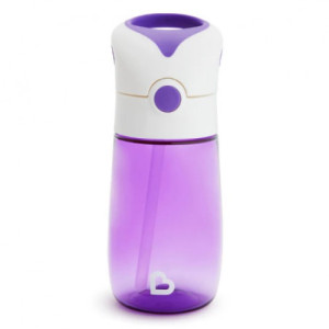 Munchkin Παγούρι Με Καλαμάκι Σιλικόνης 355ml Flip & Go Purple