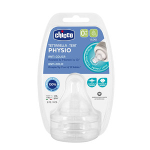 Chicco Θηλή Σιλικόνης Κανονική Ροή 0+ Μηνών (2τμχ) (B50-20311-00)