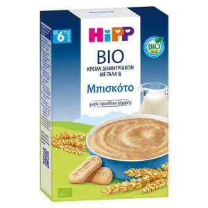 Hipp Κρέμα Bio Δημητριακών Με Γάλα Και Μπισκότο 6ο Μήνα 250Gr