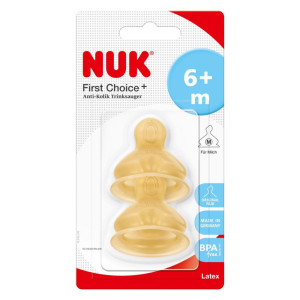 Nuk Θηλή First Choice Plus 6+ Μηνών Πολύ Μεγάλη Οπή 2Τμχ