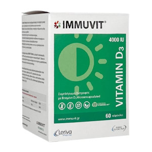 Leriva Immuvit Vitamin Συμπλήρωμα Διατροφής D3 4000IU (60 caps)