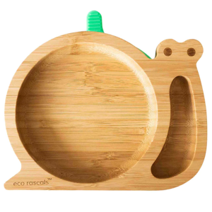 Eco Rascals Bamboo Plate Green Snail